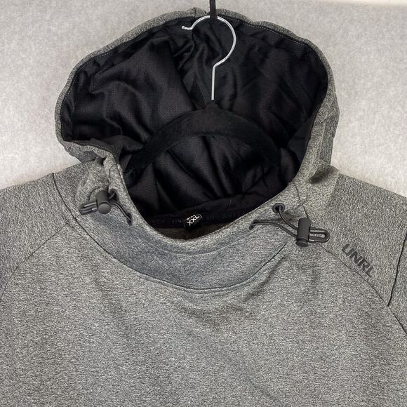 UNRL Sweatshirt Mens XXL Heather Charcoal Crossover Hoodie II 2XL - Picture 2 of 6